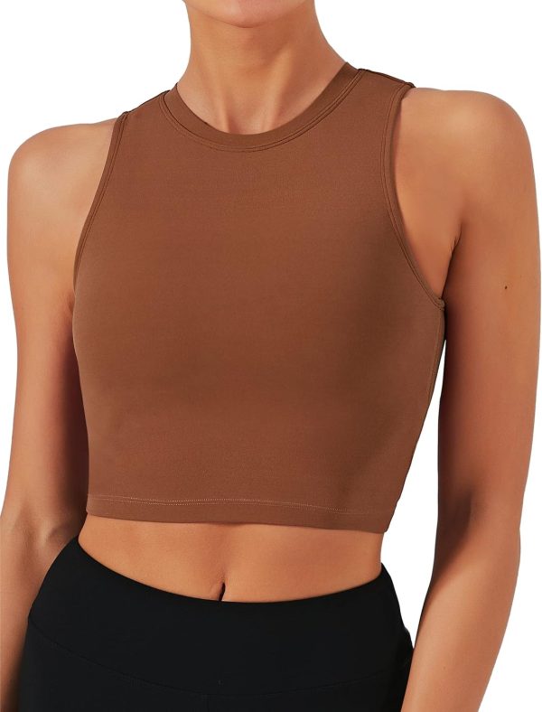 TwentyonefitnessYoga Bras Sports Bras for Women Removable Padded Yoga Tank Tops Sleeveless Fitness Workout Crop Tops