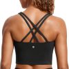 TwentyonefitnessYoga Hot Tops Womens Butterluxe Strappy Longline Sports Bra – Padded Criss Cross Yoga Bra Workout Crop Tank Tops