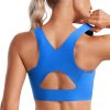 TwentyonefitnessYoga Hot Tops Womens Flex Sculpt Racerback Sports Bra – U Neck Medium Impact Padded Wireless Workout Bra Gym Crop Top