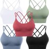 TwentyonefitnessYoga Cross Back Sport Bras Padded Strappy Criss Cross Cropped Bras for Yoga Workout Fitness Low Impact