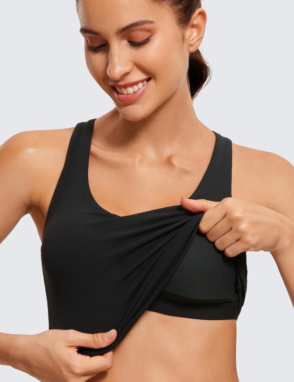 TwentyonefitnessYoga Hot Tops Womens V Neck Workout Tank Tops with Built in Bras – Sleeveless Padded Racerback Yoga Athletic Camisole