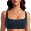 TwentyonefitnessYogaHot Bras Spaghetti Strap Sports Bras for Women – Square Neck Yoga Wireless Bra Padded Cami Crop Top