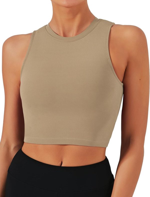 TwentyonefitnessYoga Bras Sports Bras for Women Removable Padded Yoga Tank Tops Sleeveless Fitness Workout Crop Tops